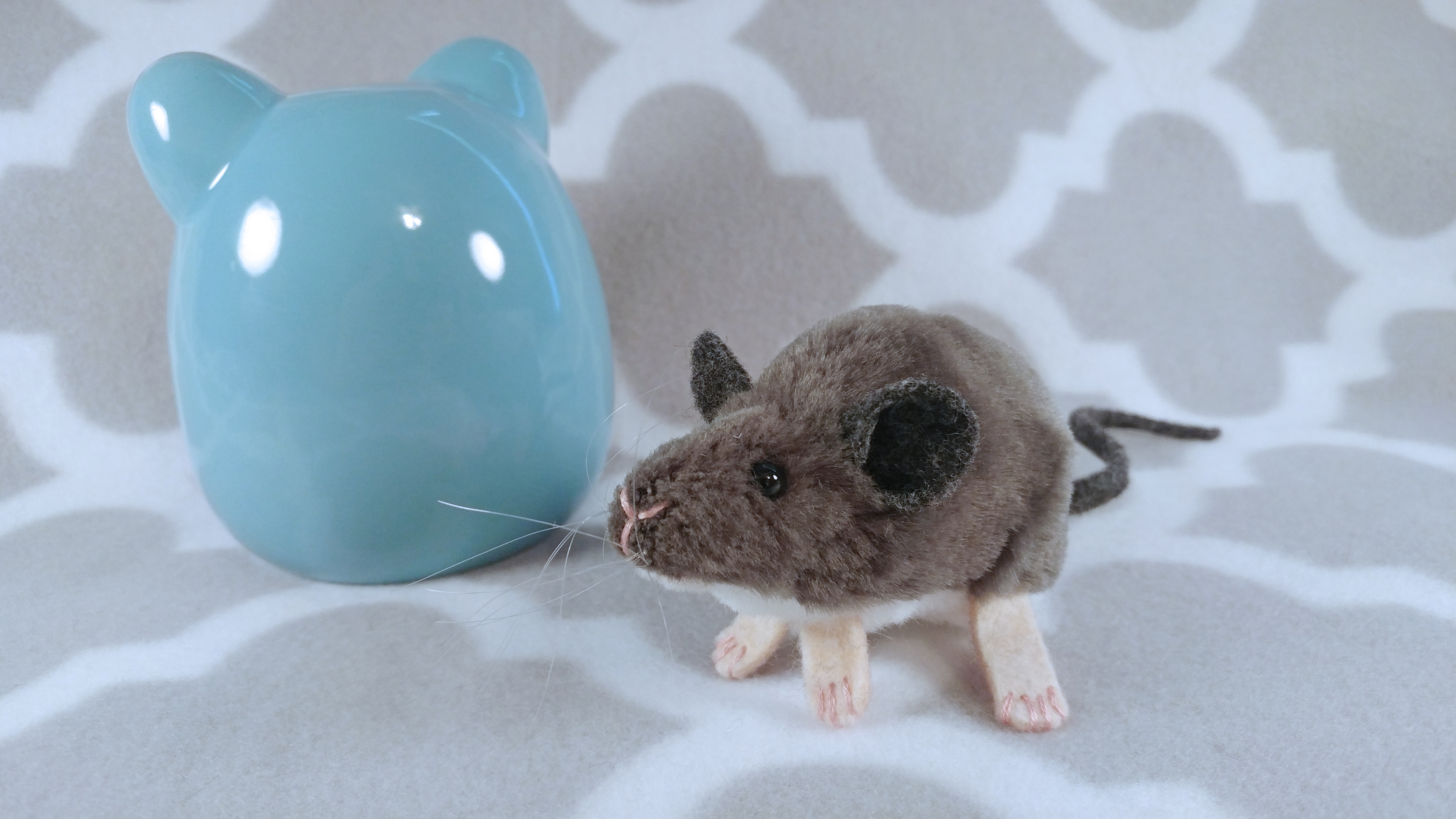 Grey Mouse Plushie with White Belly | Citrine Mouse Grey Mouse Plushie with White Belly | Citrine Mouse