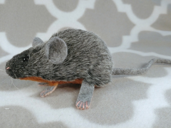 Agouti Grey Mouse Plushie with Tan Belly