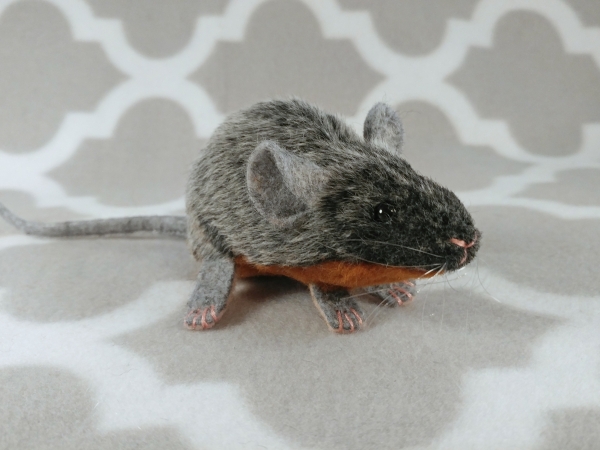 Agouti Grey Mouse Plushie with Tan Belly