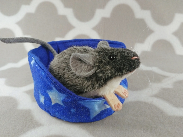 Agouti Grey Mouse Plushie with White Belly