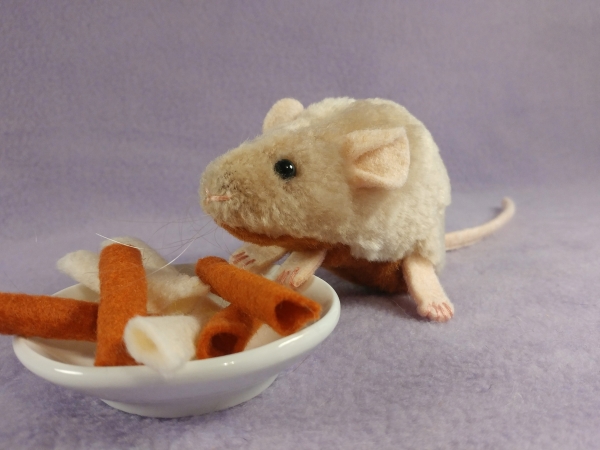 Beige Mouse Plushie with Tan Belly