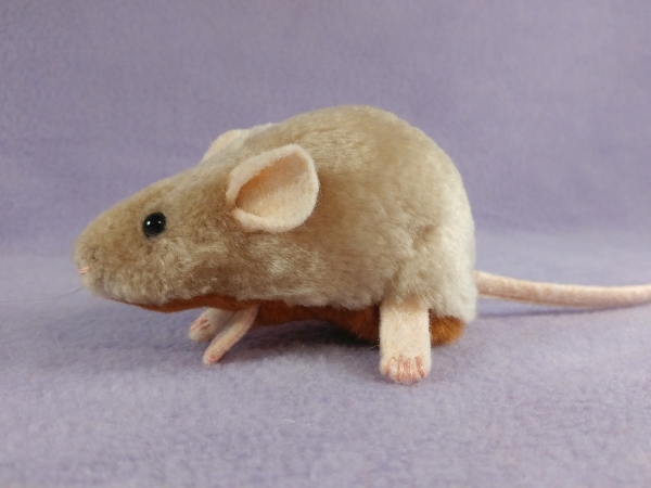 Beige Mouse Plushie with Tan Belly