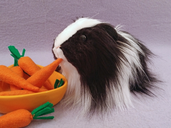 Big Black Dutch Longhaired Guinea Pig Plushie