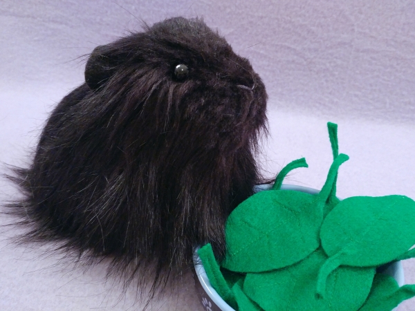 Big Black Longhaired Guinea Pig Plushie