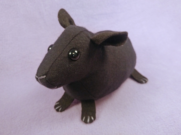 Big Black Hairless Guinea Pig Plushie