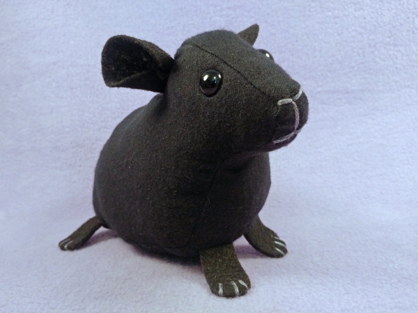 Big Black Hairless Guinea Pig Plushie