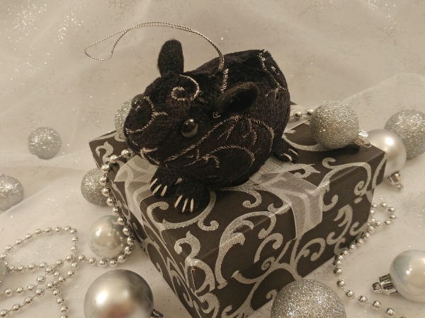 Black Velvet Guinea Pig Ornament