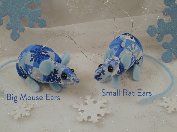 Blue Checkered Mouse/Rat Ornament