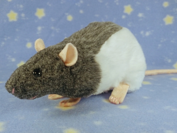 Blue Grey Half-Hooded Rat Plushie
