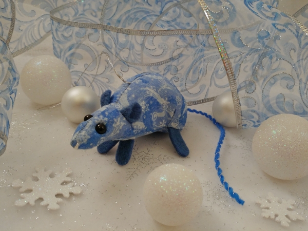 Blue Snow & Wind Mouse/Rat Ornament