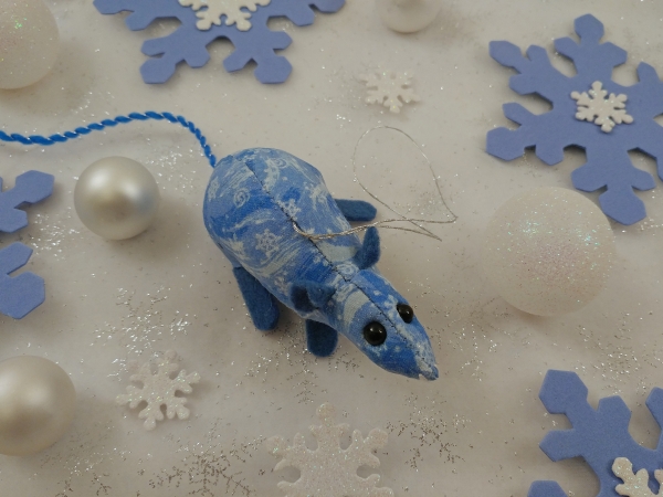 Blue Snow & Wind Mouse/Rat Ornament