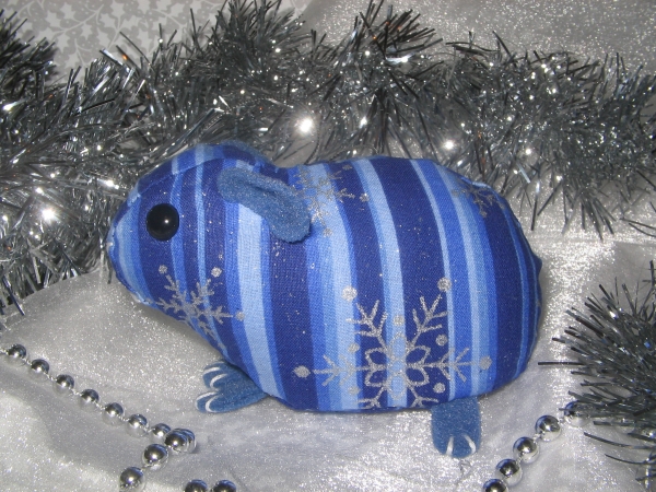 Blue Stripes Guinea Pig Ornament