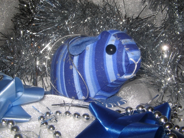 Blue Stripes Guinea Pig Ornament