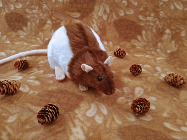 Brown Half-Hooded Rat Plushie