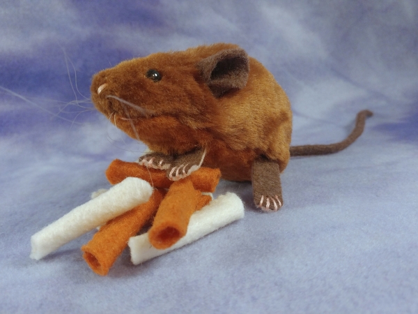 Black Mouse Plushie with Tan Belly