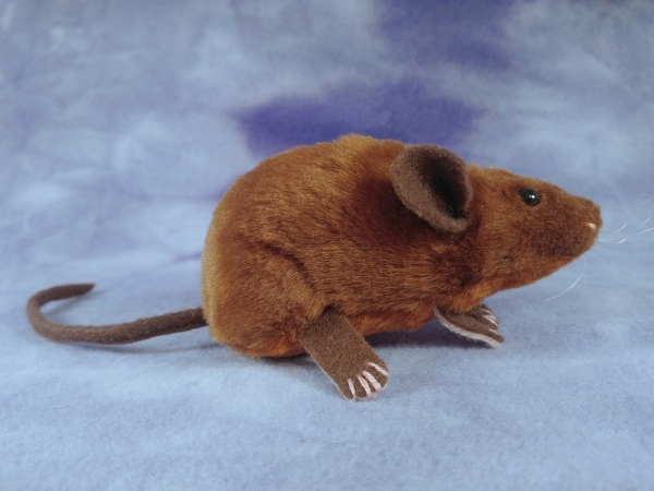 Black Mouse Plushie with Tan Belly