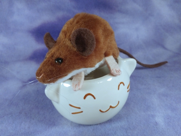 Brown Mouse Plushie with White Belly