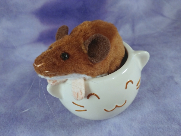 Brown Mouse Plushie with White Belly