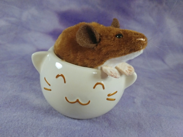 Brown Mouse Plushie with White Belly