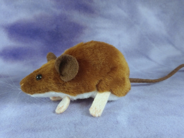 Brown Mouse Plushie with White Belly