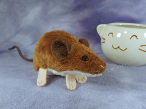 Brown Mouse Plushie with White Belly