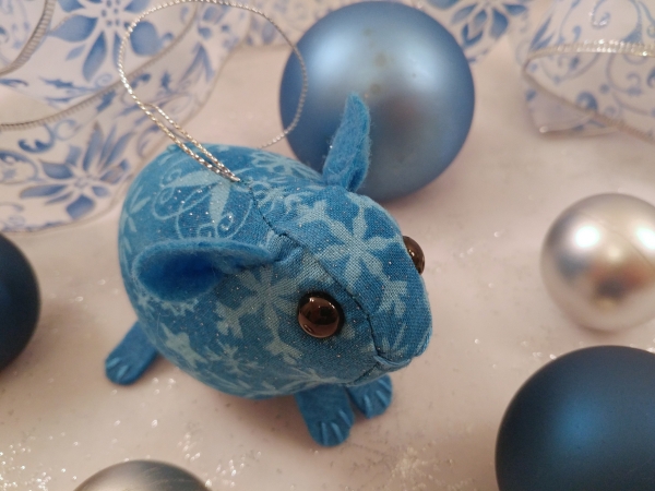 Cobalt Blue Guinea Pig Ornament