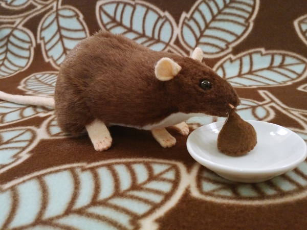 Dark Brown Berkshire Rat Plushie