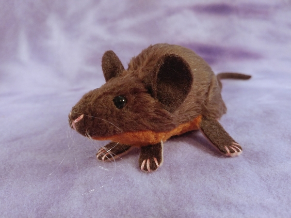 Dark Brown Mouse Plushie with Tan Belly