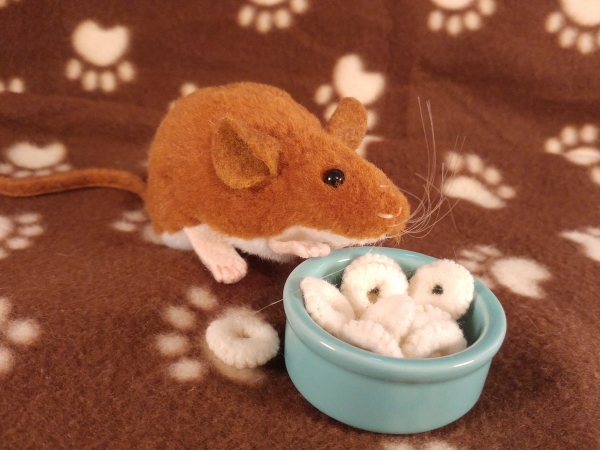 Ginger Mouse Plushie with White Belly