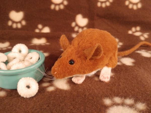 Ginger Mouse Plushie with White Belly