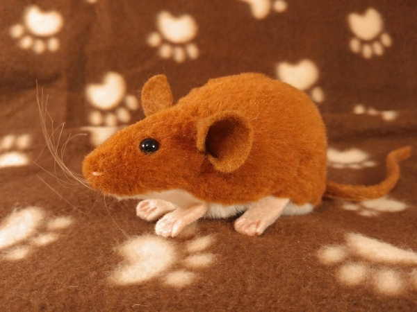 Ginger Mouse Plushie with White Belly