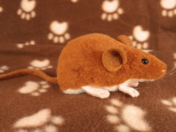 Ginger Mouse Plushie with White Belly