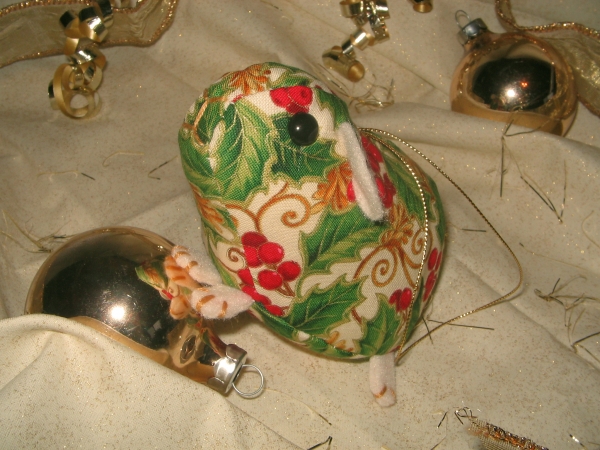 Gold Holly Guinea Pig Ornament
