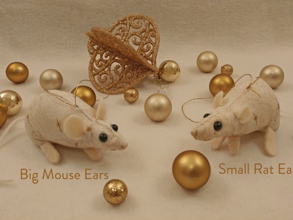 Gold Stardust Mouse/Rat Ornament