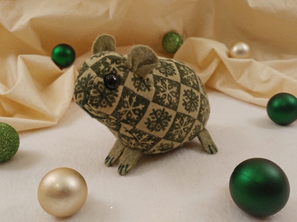 Green Checkered Guinea Pig Ornament