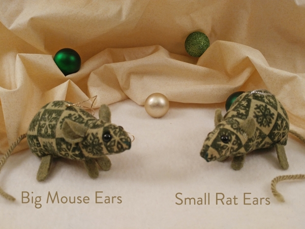 Green Checkered Mouse/Rat Ornament