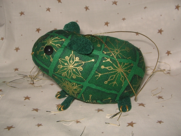 Green & Gold Guinea Pig Ornament