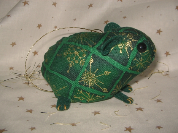 Green & Gold Guinea Pig Ornament