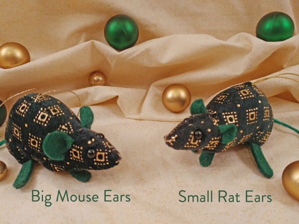 Green Velvet Mouse/Rat Ornament