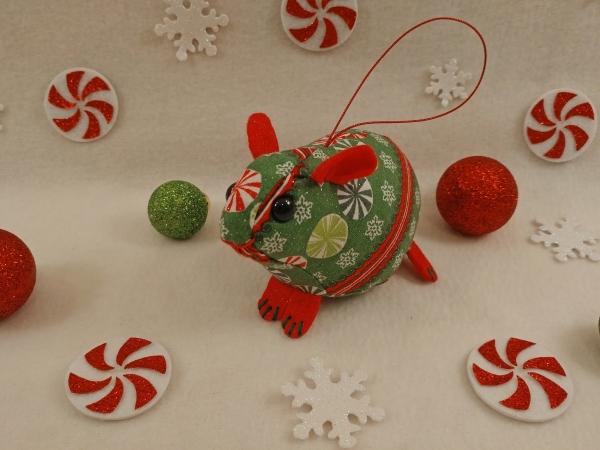 Green & Red Candies Guinea Pig Ornament