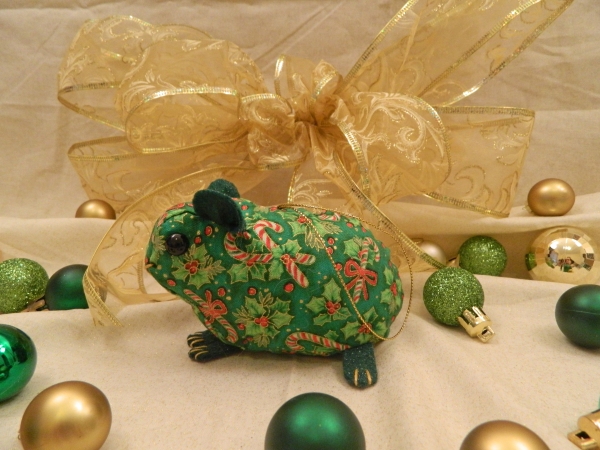 Candy & Holly Guinea Pig Ornament