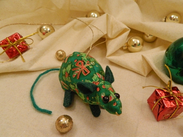 Candy & Holly Mouse/Rat Ornament