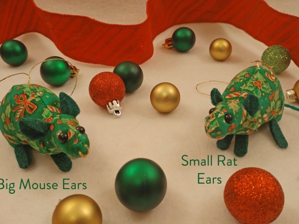 Candy & Holly Mouse/Rat Ornament