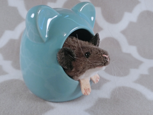 Grey Mouse Plushie with White Belly