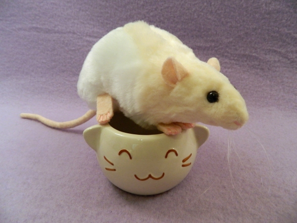 Ivory Half-Hooded Rat Plushie