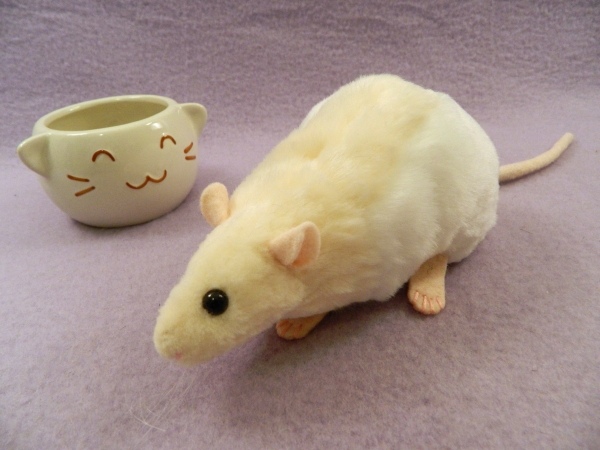 Ivory Half-Hooded Rat Plushie