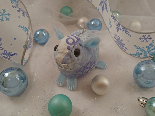 Light Blue Snowflakes Guinea Pig Ornament