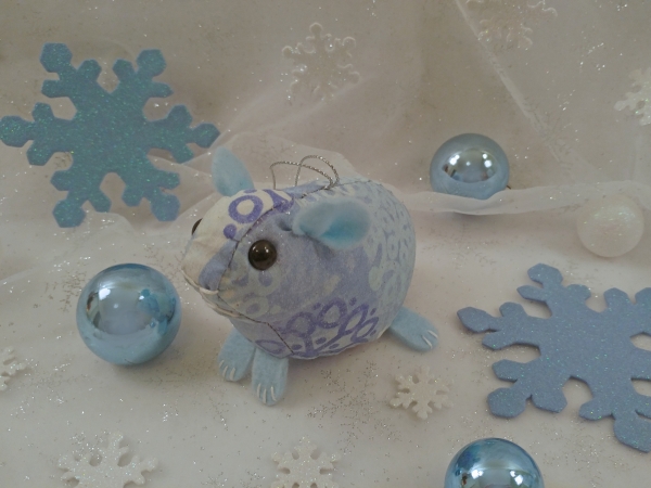Light Blue Snowflakes Guinea Pig Ornament