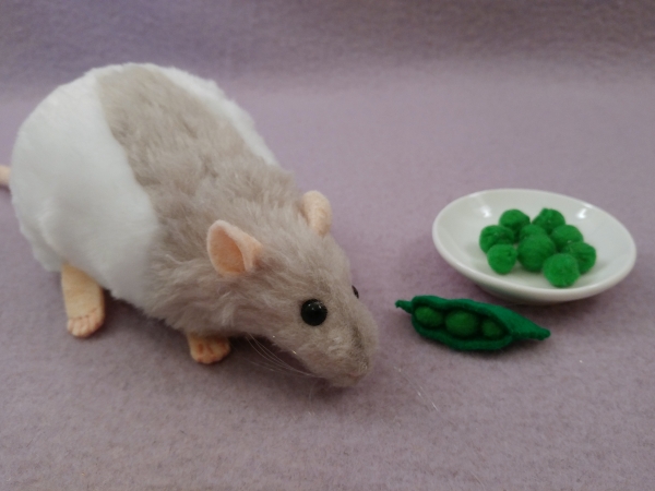 Light Grey Half-Hooded Rat Plushie