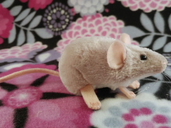 Light Pink Mouse Plushie with White Belly